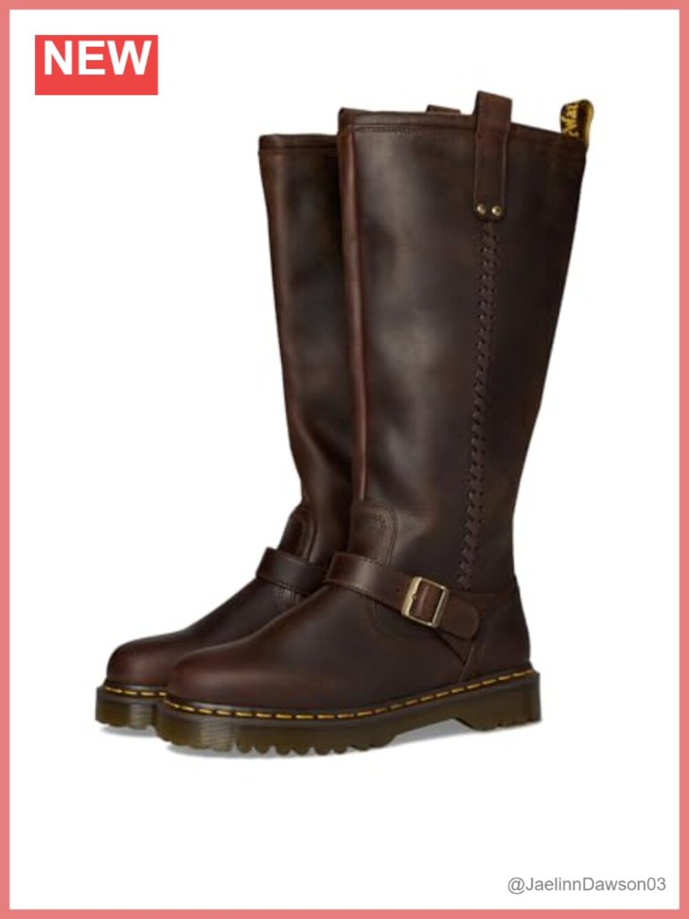Knee High Motorcycle Boots with Zip Closure Water Resistant Leather